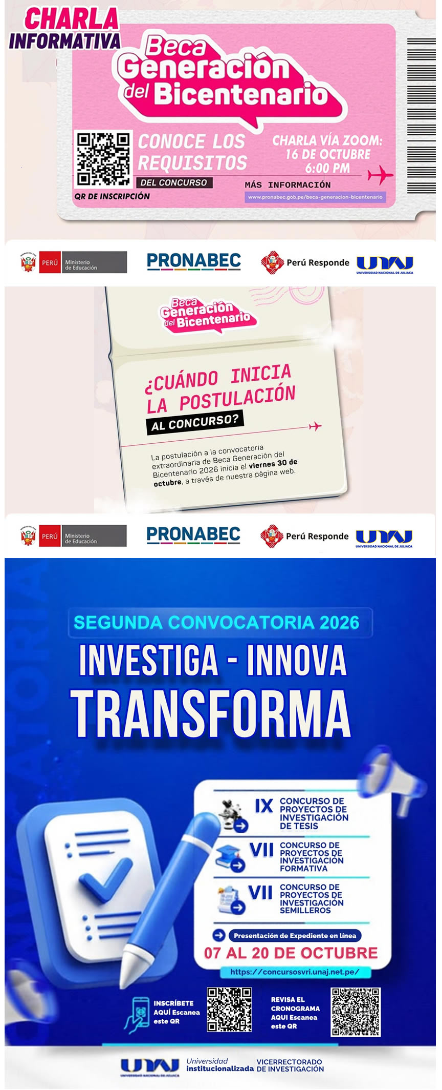 PRONABEC Y PROYECTOS DE INVESTIGACION SEMILLEROS